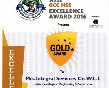 ASSE GCC HSE Excellence Awards 2016 - ISCO - Mechanical Contracting & Instrumentation WLL - Multi Disciplinary Contractor in Kuwait