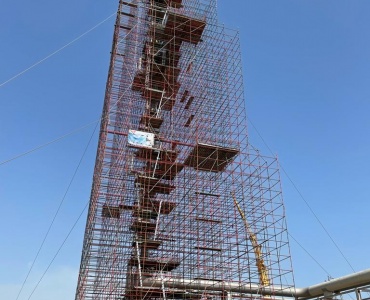 Scaffolding , which was erected inside MAA Refinery  - ISCO - Mechanical Contracting & Instrumentation WLL - Multi Disciplinary Contractor in Kuwait